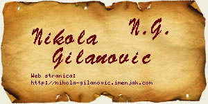 Nikola Gilanović vizit kartica